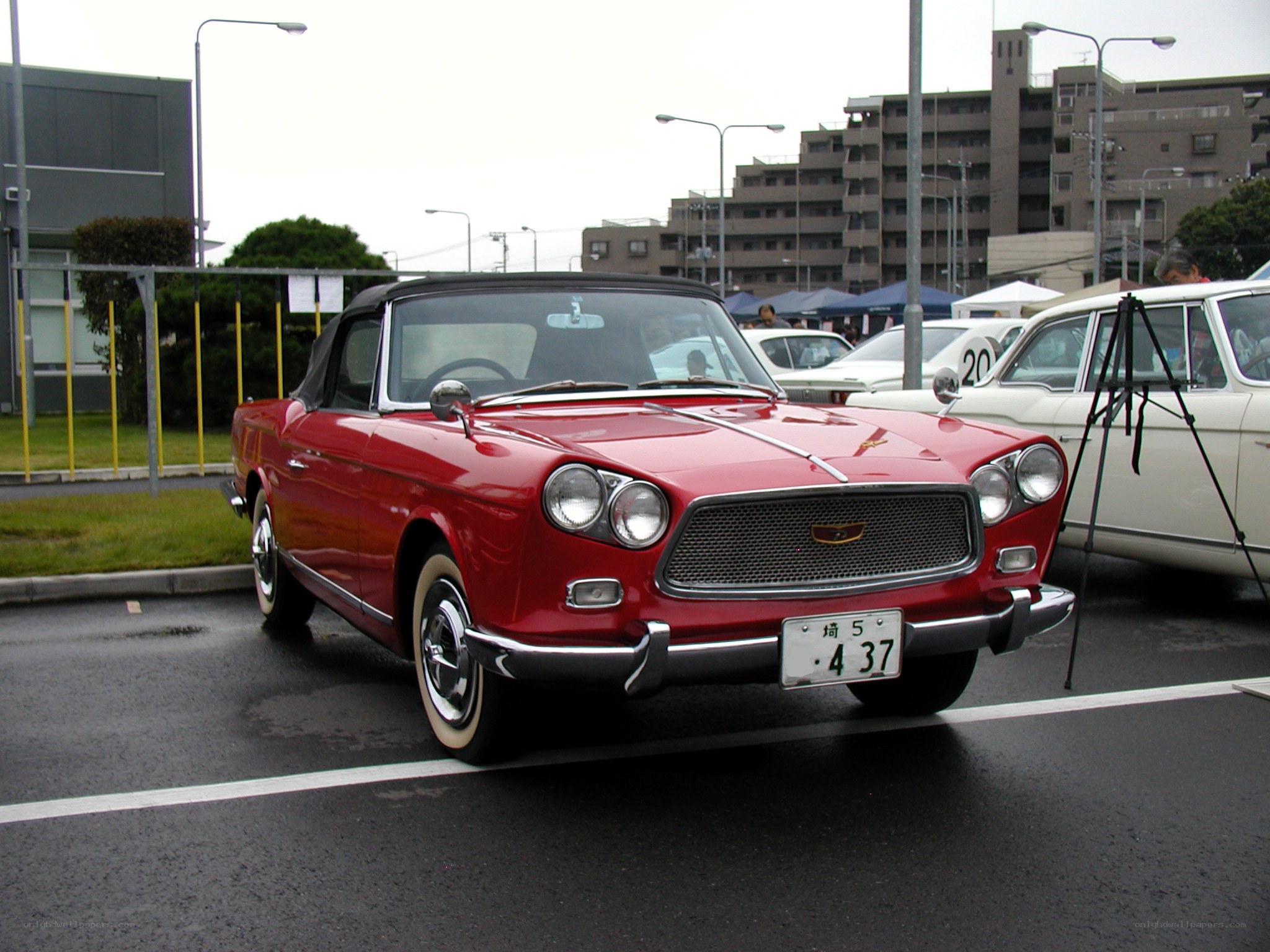 Red vintage convertible car