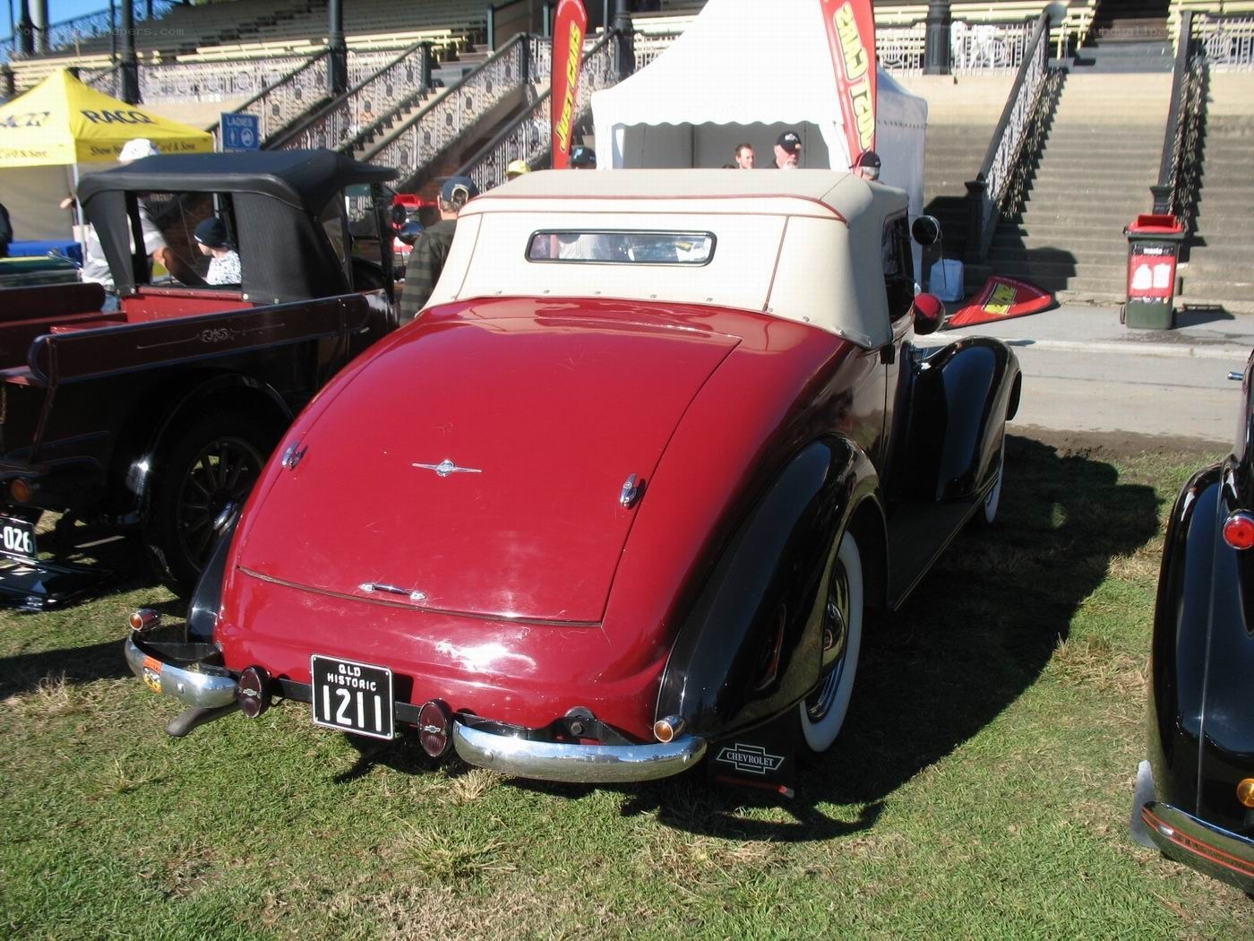 Red vintage convertible car