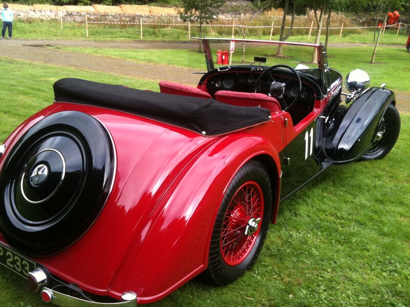 Red Vintage Convertible Car — Calm, Afternoon, Photograph