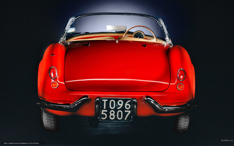 Red Vintage Convertible — Dramatic, Photograph, Steering Wheel