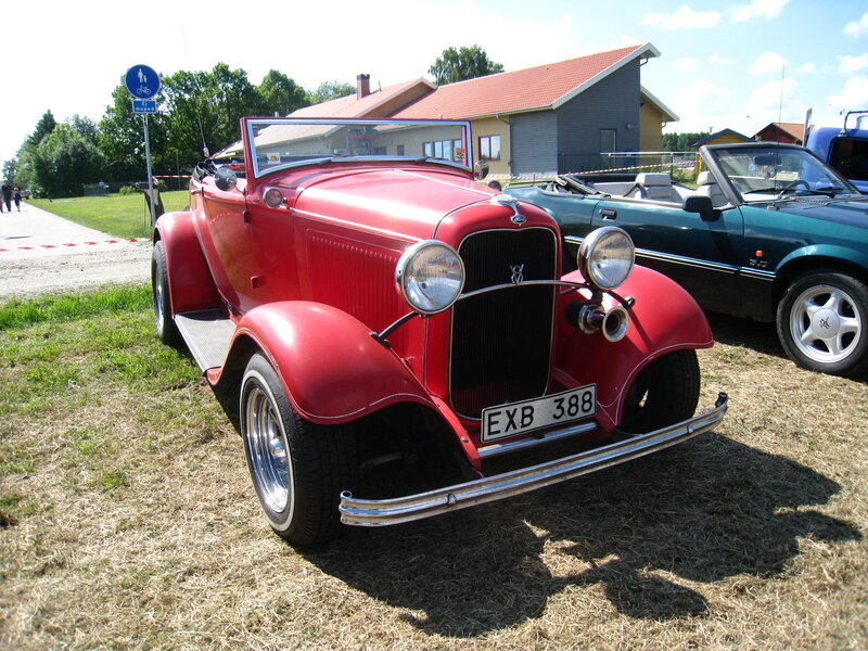 Red Vintage Convertible — Outdoor, Afternoon, Photograph