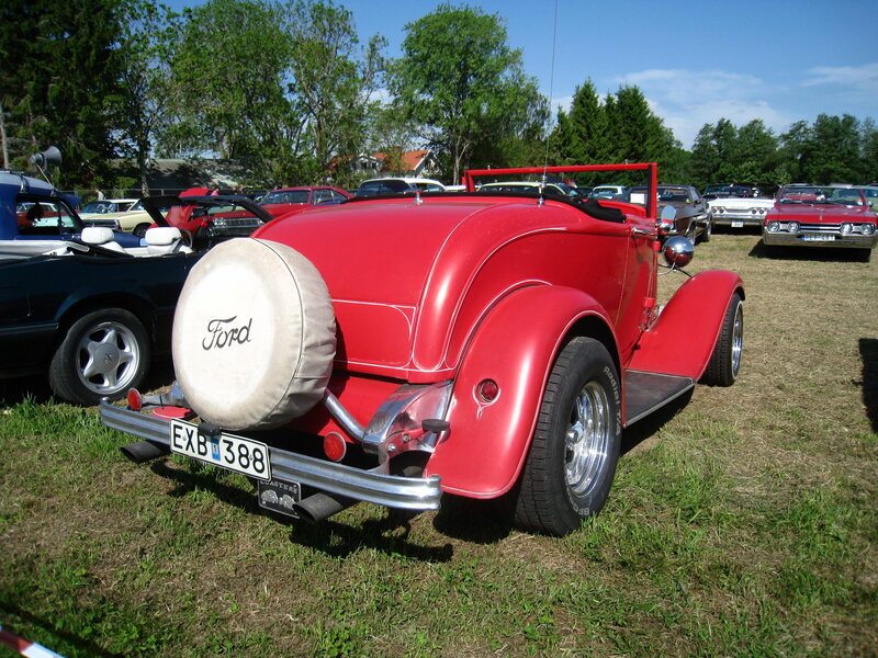 Red Vintage Convertible — Outdoor, Afternoon