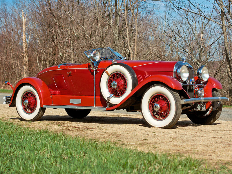 Red Vintage Convertible — Serene, Autumn