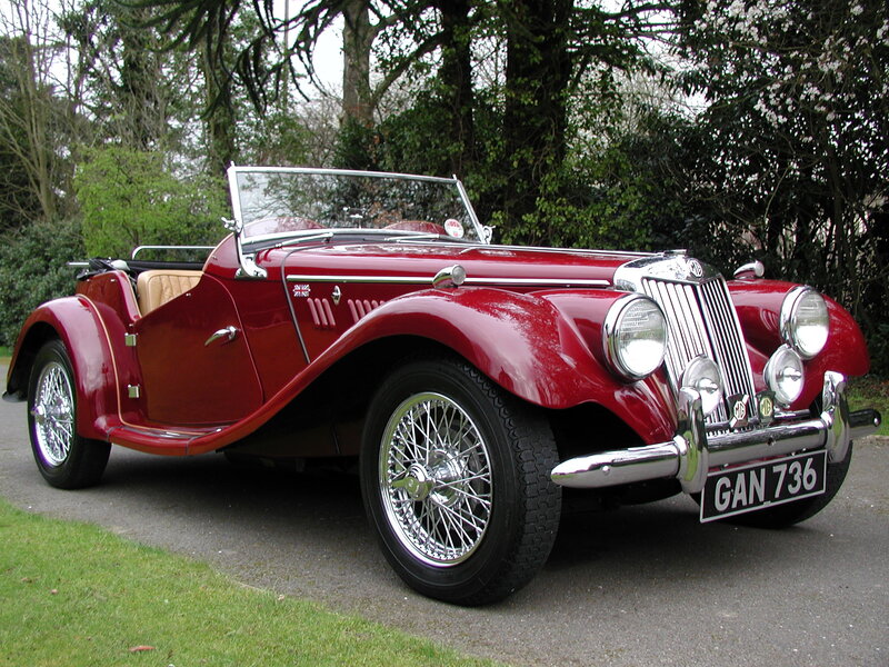 Red Vintage Convertible — Serene, Spring, Photograph