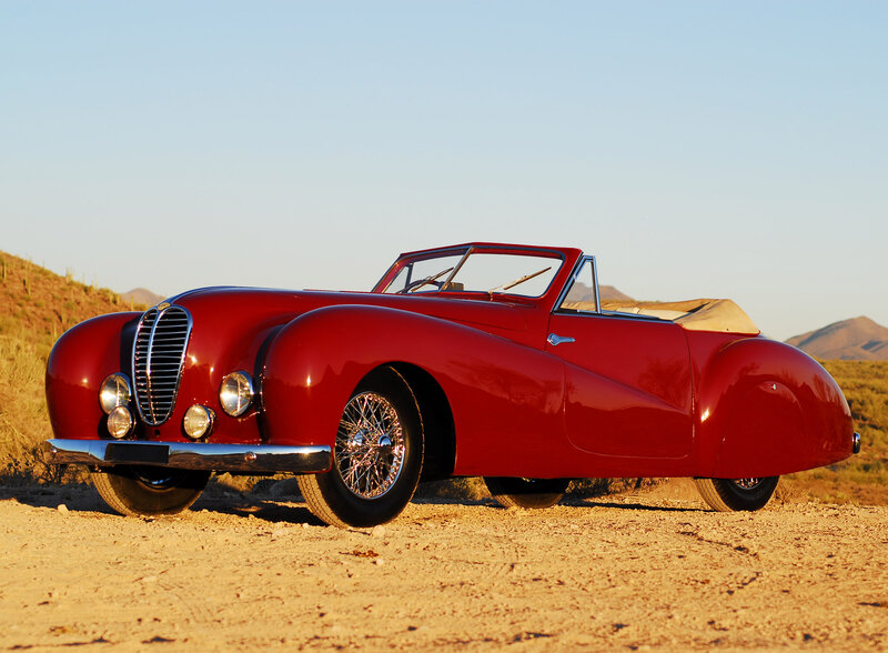 Red Vintage Convertible — Serene, Sunset