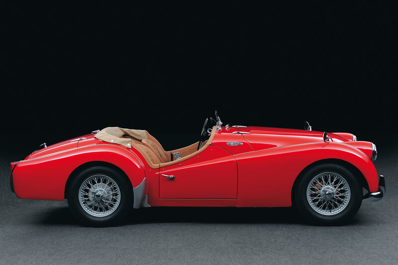 Red vintage convertible sports car