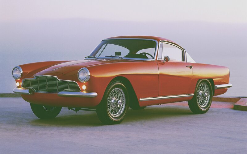 Red Vintage Coupe — Serene, Sunset