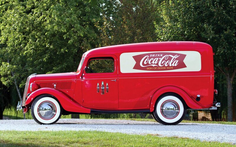 Red Vintage Delivery Truck — Serene
