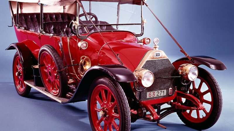 Red vintage Fiat automobile