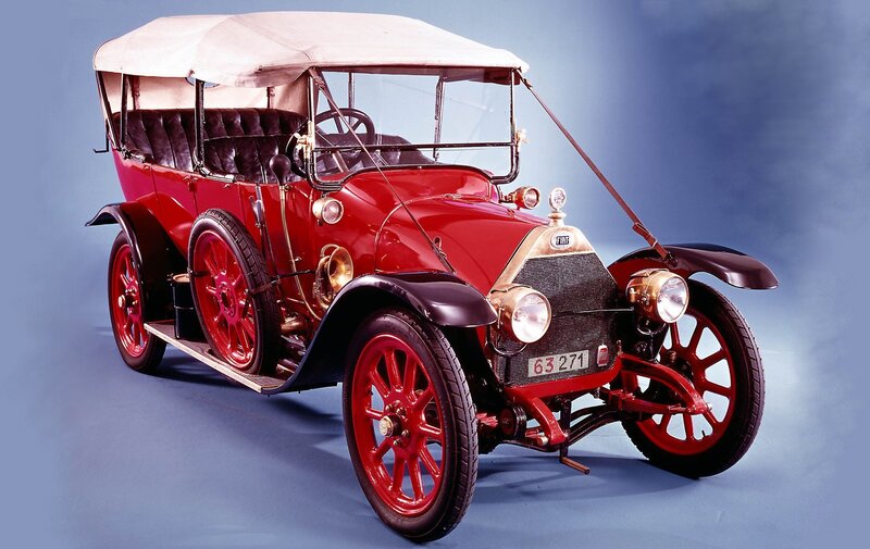 Red vintage Fiat automobile