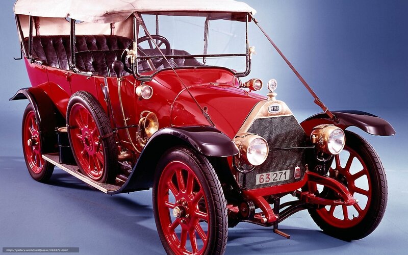 Red vintage Fiat automobile