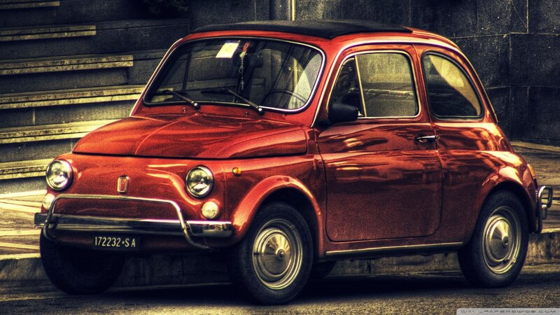 Red vintage Fiat car