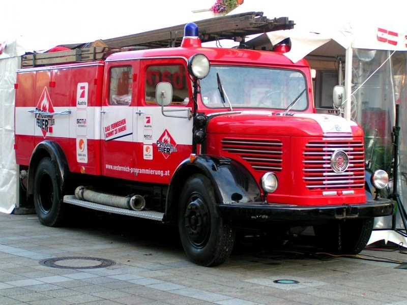Red vintage fire truck