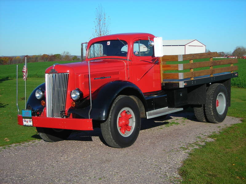 Red Vintage Flatbed Truck