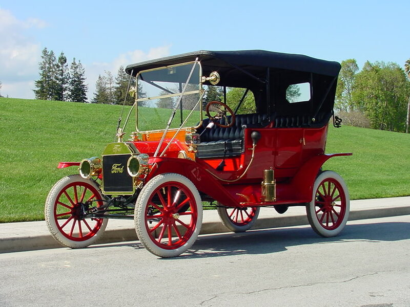 Red Vintage Ford Car — Serene, Afternoon