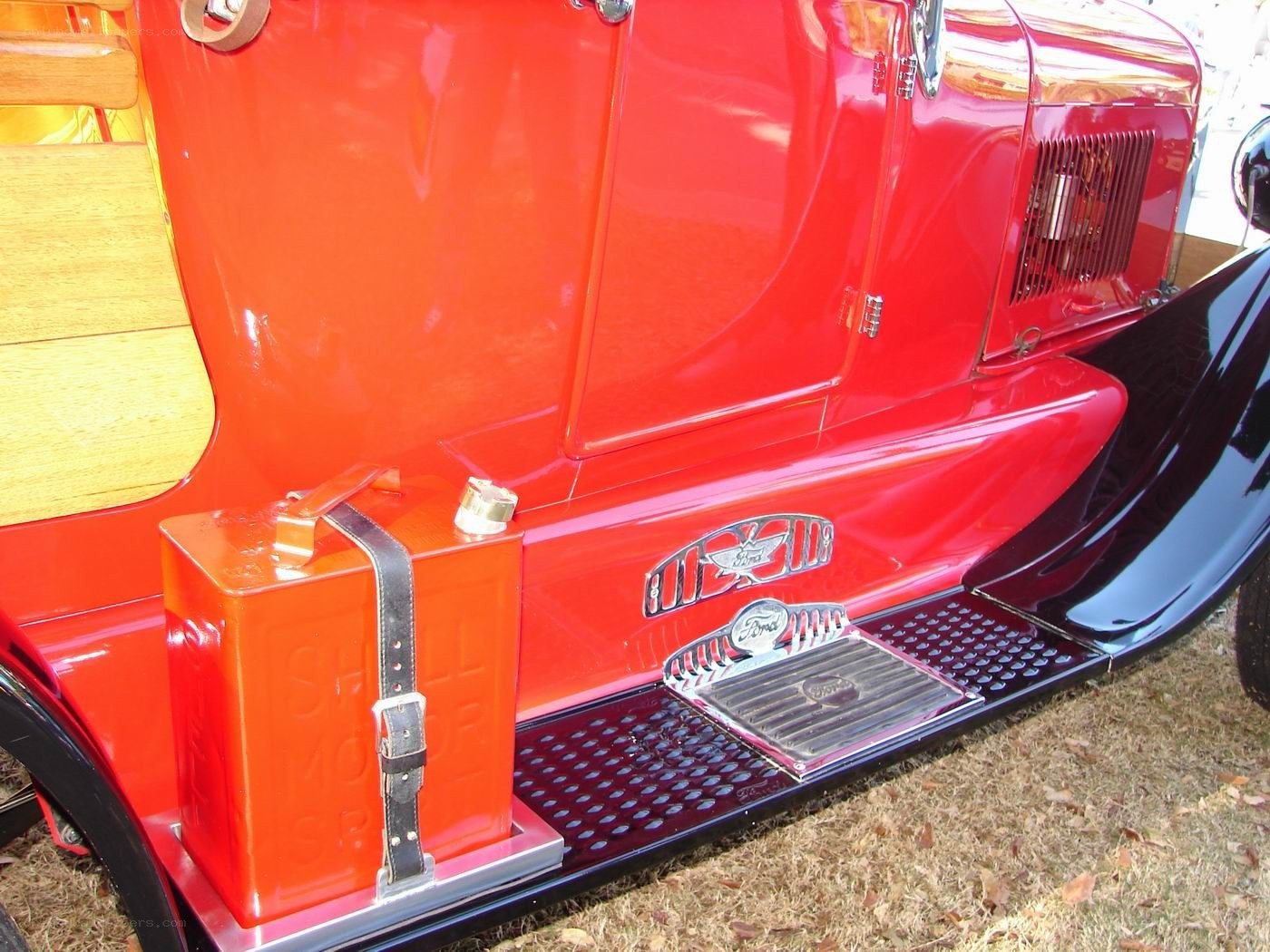 Red vintage Ford car