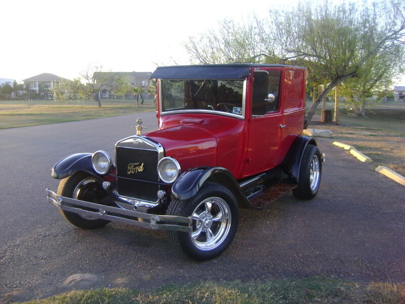 Red vintage Ford Model T