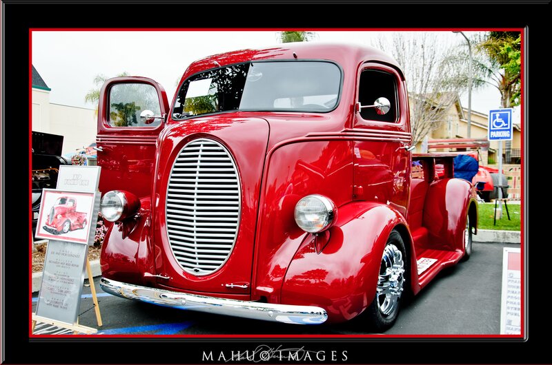 Red vintage Ford truck