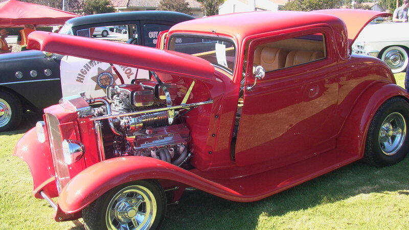 Red Vintage Hot Rod — Outdoor, Afternoon