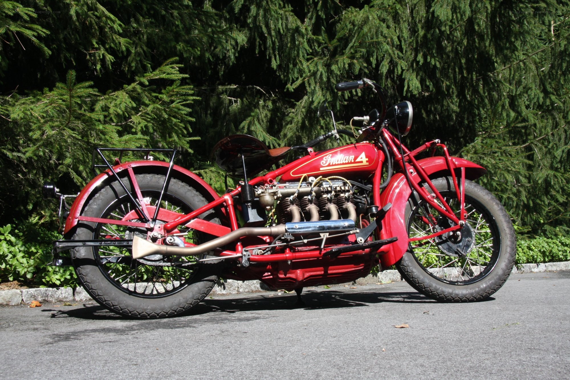 Red vintage Indian motorcycle