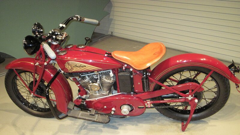 Red Vintage Indian Motorcycle — Static, Photograph