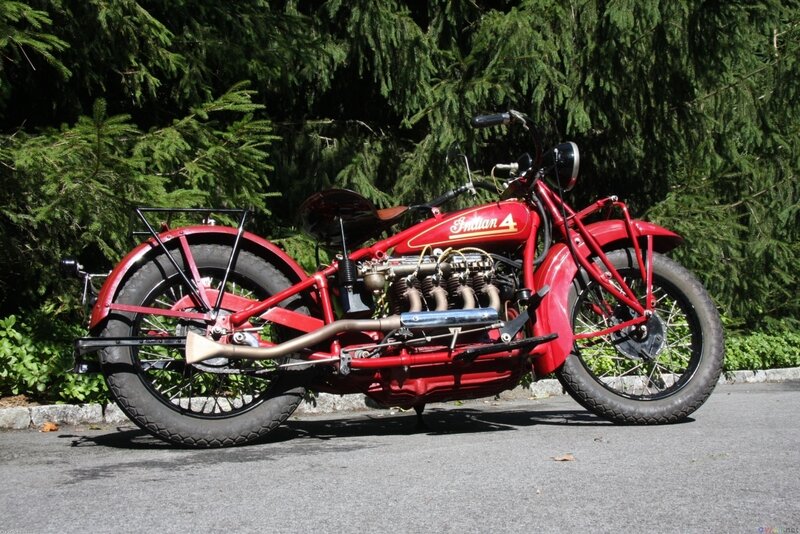 Red Vintage Motorcycle — Calm, Afternoon