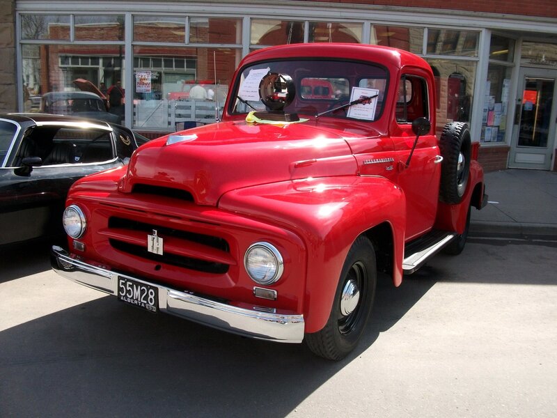 Red vintage pickup truck