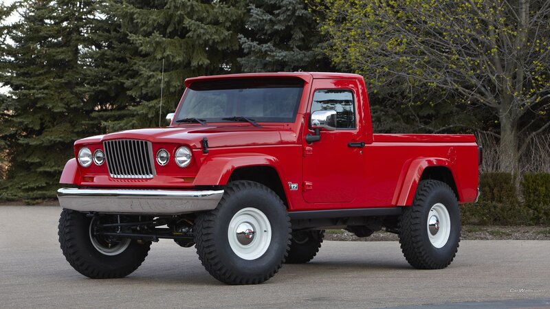 Red Vintage Pickup Truck — Calm, Spring