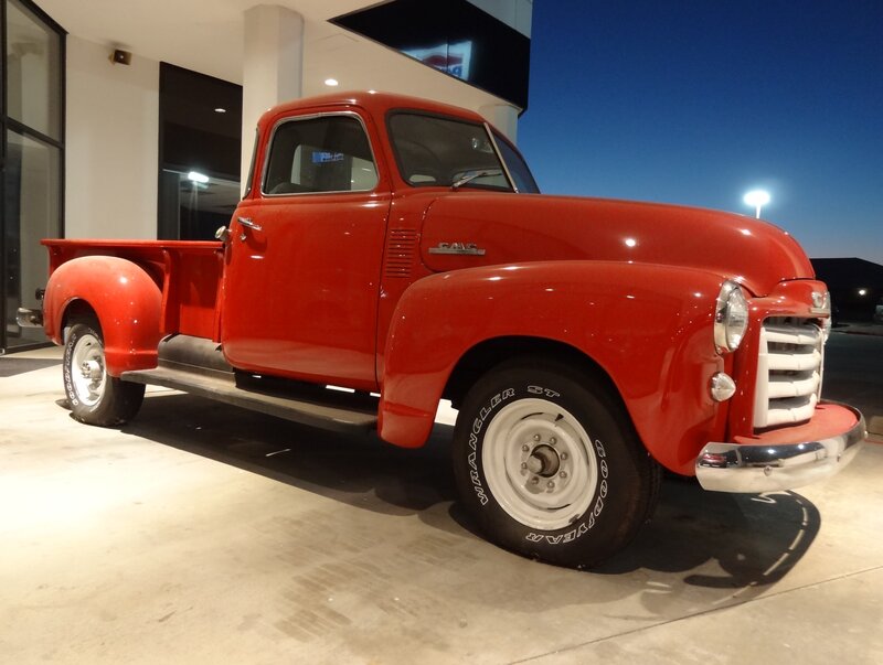 Red Vintage Pickup Truck — Dramatic, Night