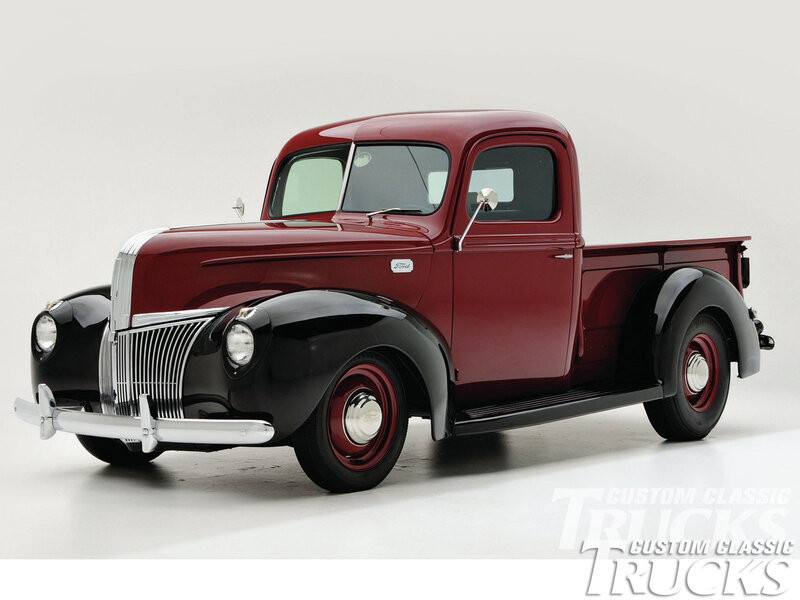 Red Vintage Pickup Truck — Neutral, Photograph, Grille