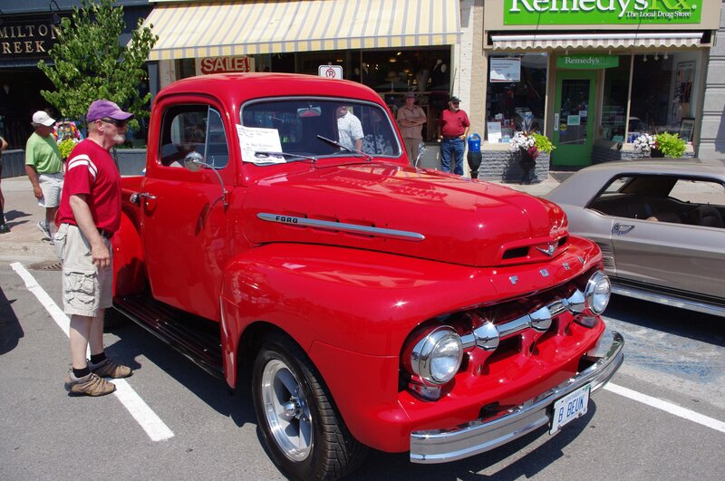 Red Vintage Pickup Truck — Outdoor, Afternoon