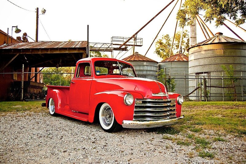 Red Vintage Pickup Truck — Rural