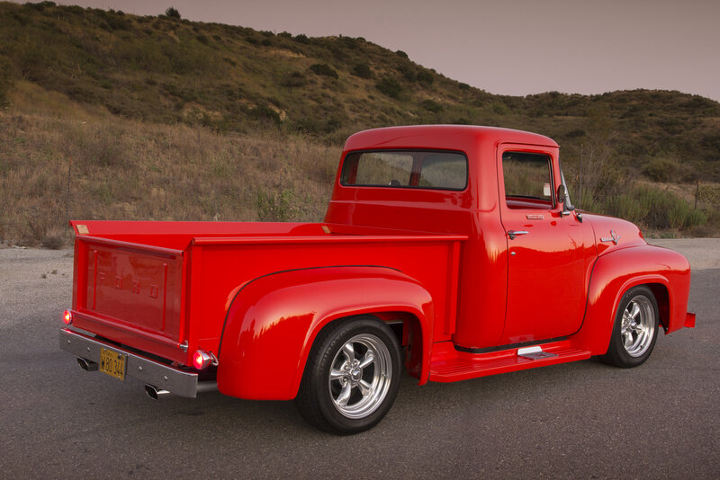 Red Vintage Pickup Truck — Serene, Sunset