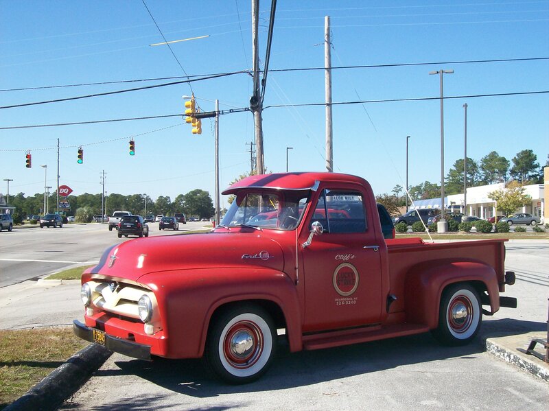 Red Vintage Pickup Truck — Sunny