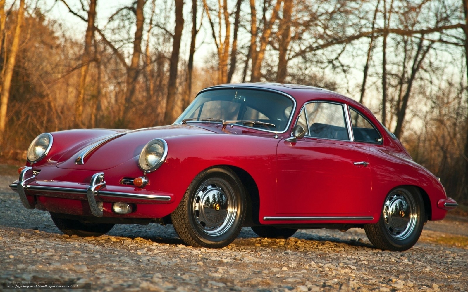 Red vintage Porsche 356