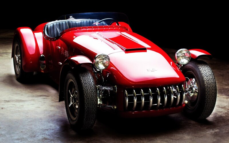 Red vintage race car