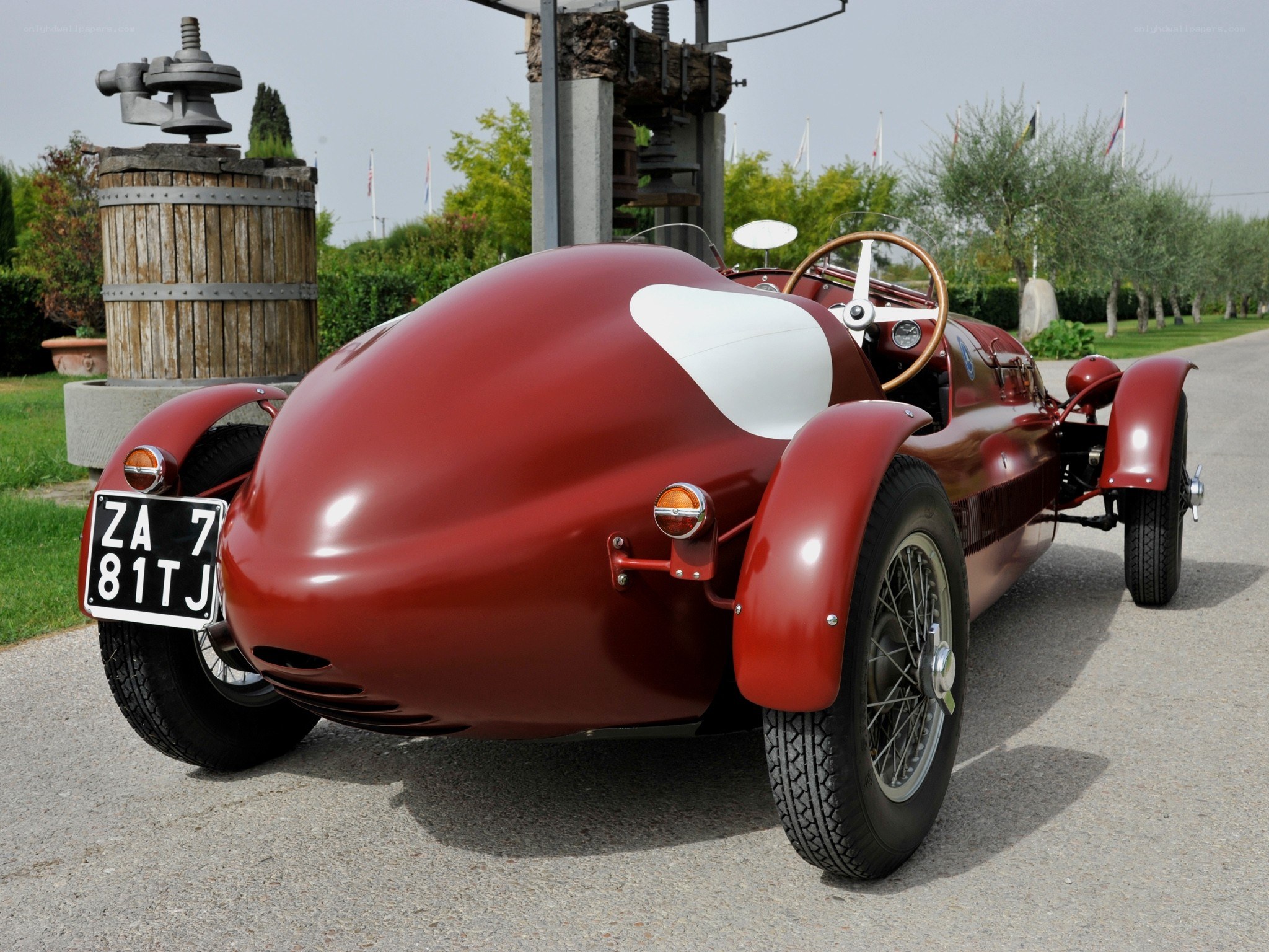 Red vintage race car