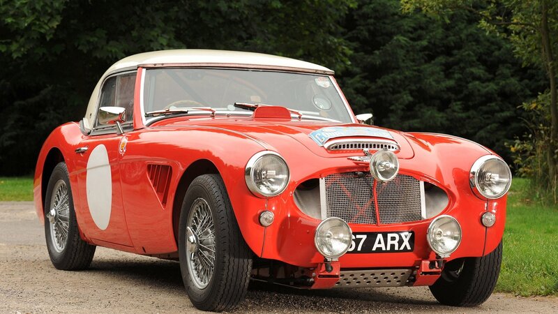 Red Vintage Race Car — Calm, Afternoon, Photograph, Trees