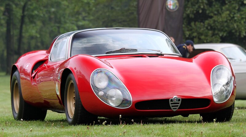 Red Vintage Race Car — Calm, Afternoon