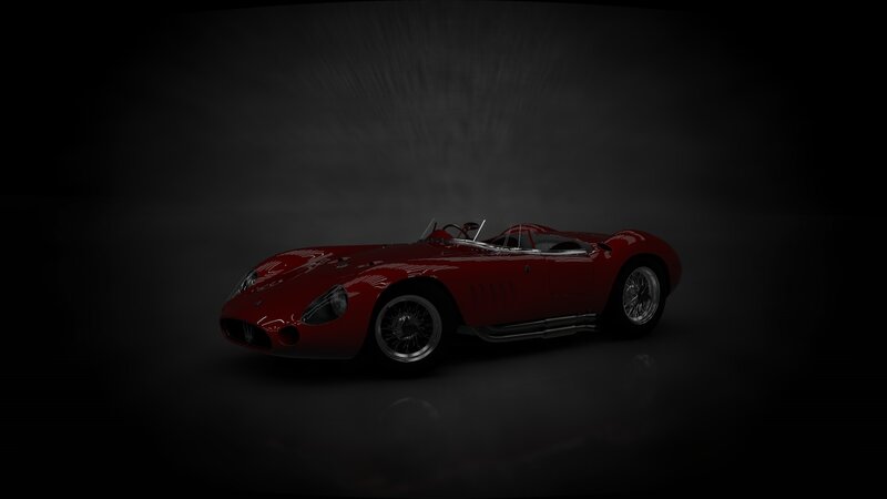 Red Vintage Race Car — Dramatic, 3d Render, Spoked Wheels