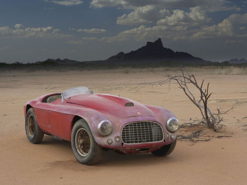 Red Vintage Race Car — Dramatic, Afternoon