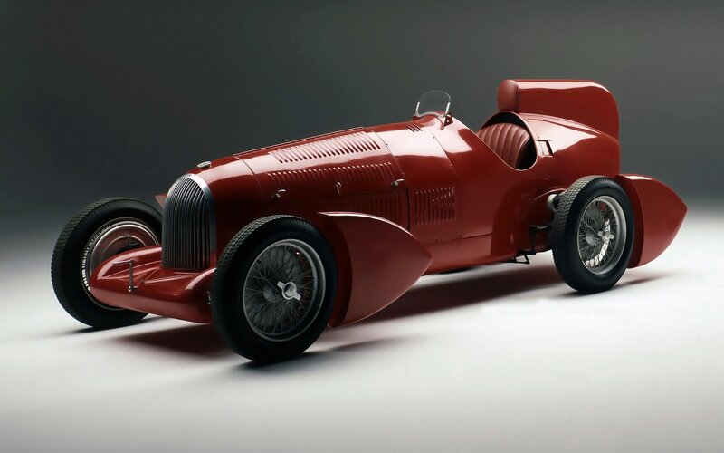 Red Vintage Race Car — Dramatic, Photograph, Wheels, Grille