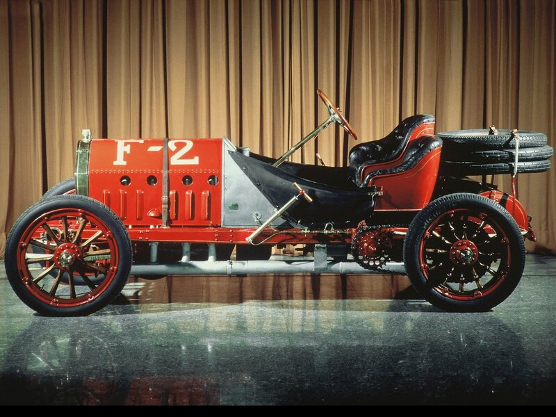 Red vintage race car F-2