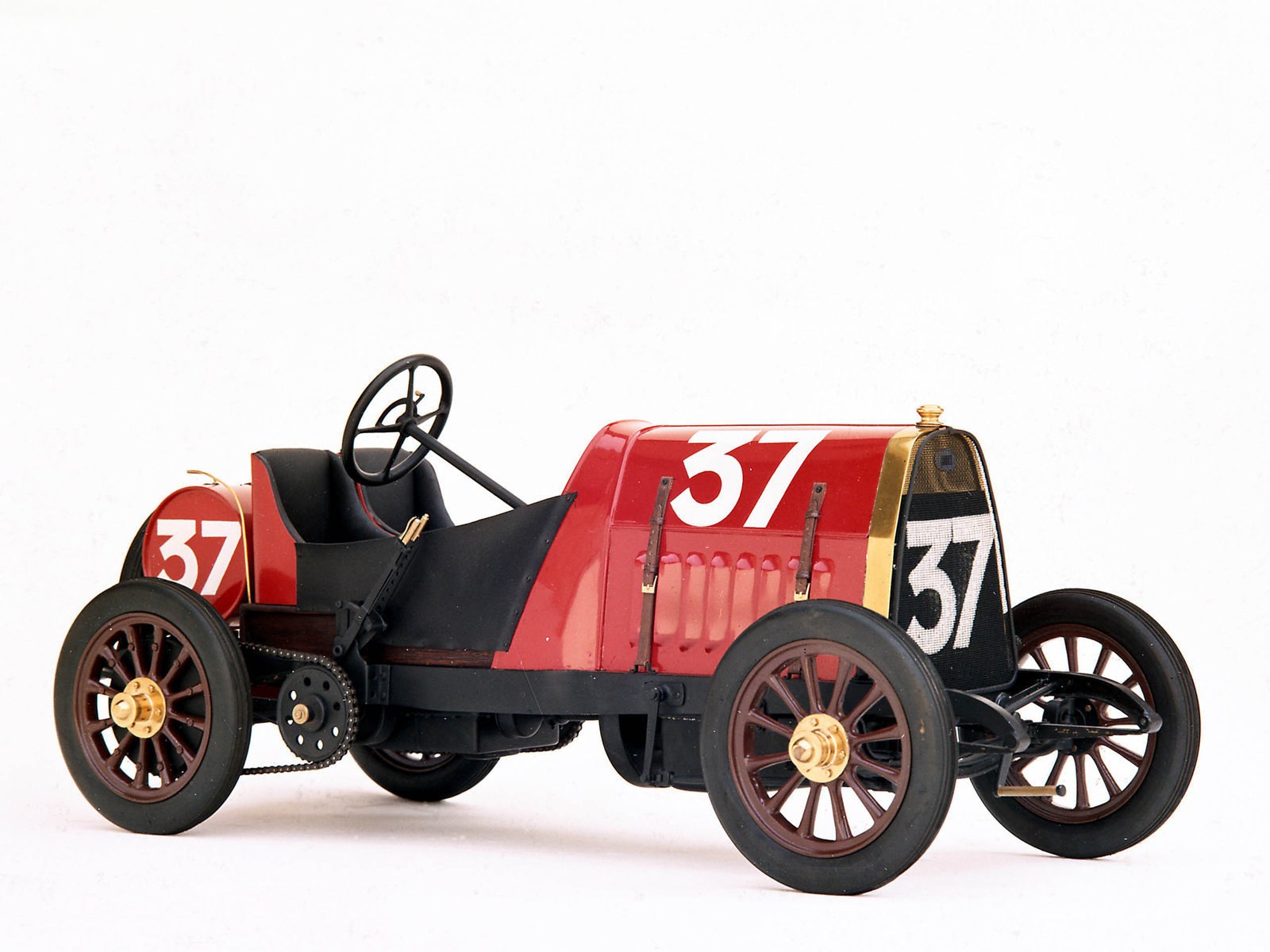 Red vintage race car model