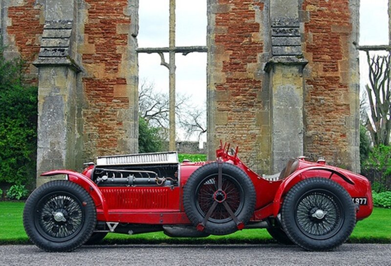 Red Vintage Race Car — Serene, Afternoon, Photograph, Ruins