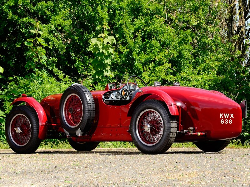 Red Vintage Race Car — Serene, Afternoon, Photograph, Trees