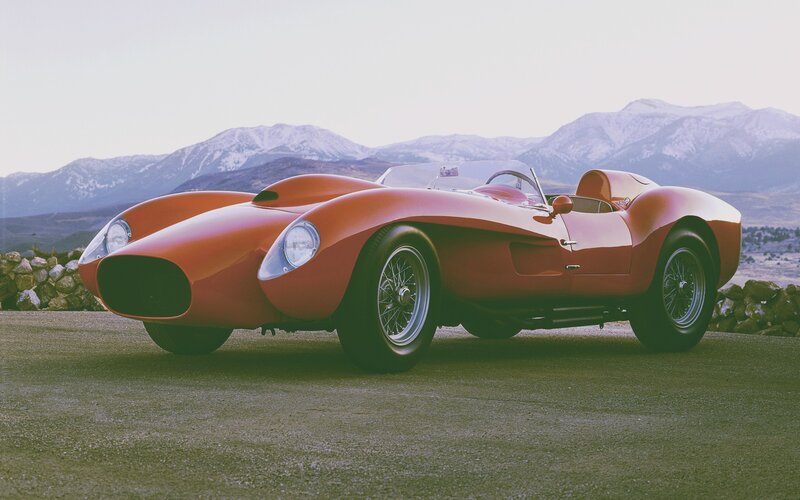 Red Vintage Race Car — Serene, Sunset