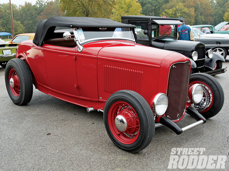 Red Vintage Roadster — Calm, Autumn