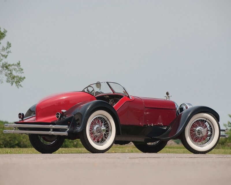 Red vintage roadster car