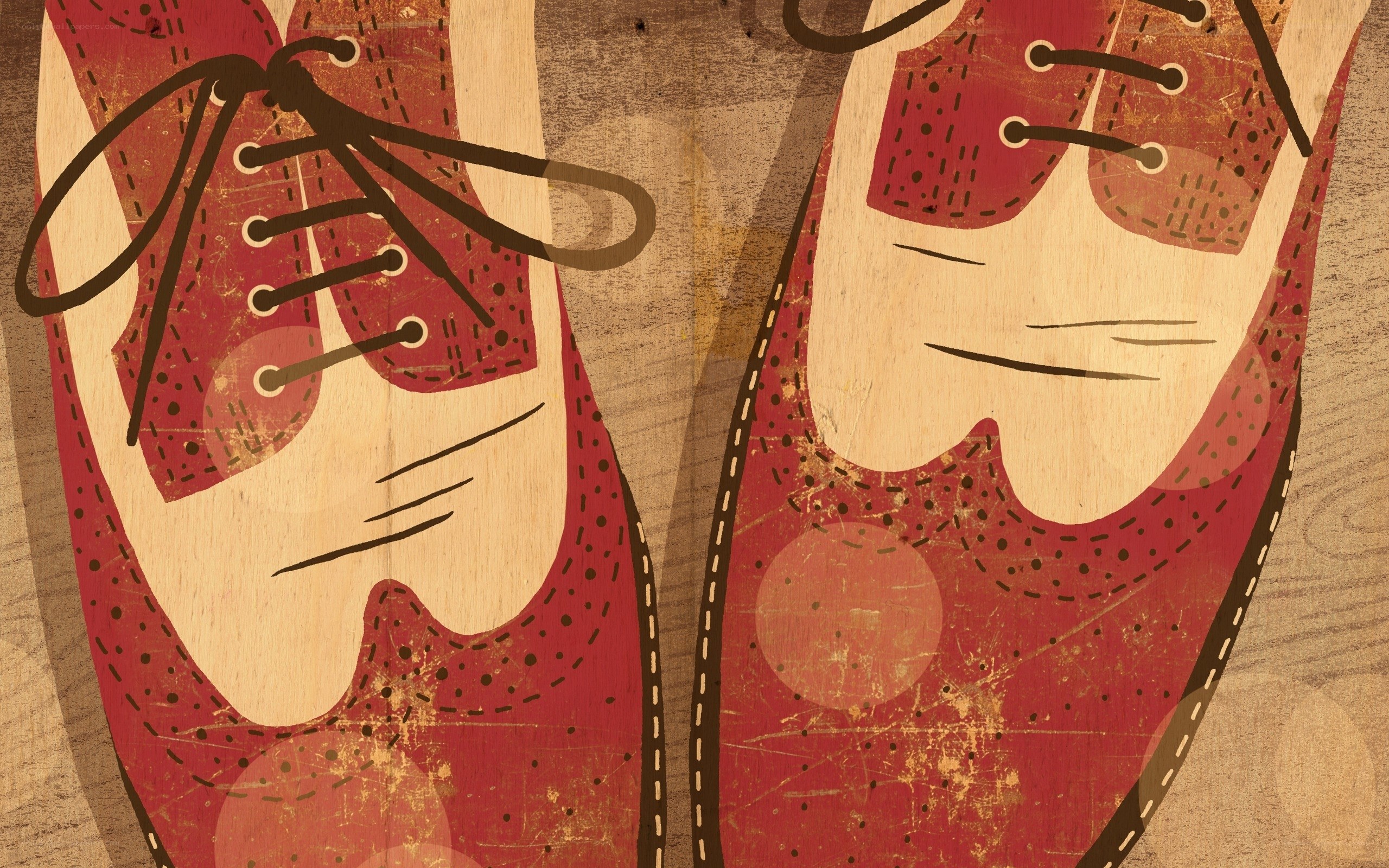 red vintage shoes illustration